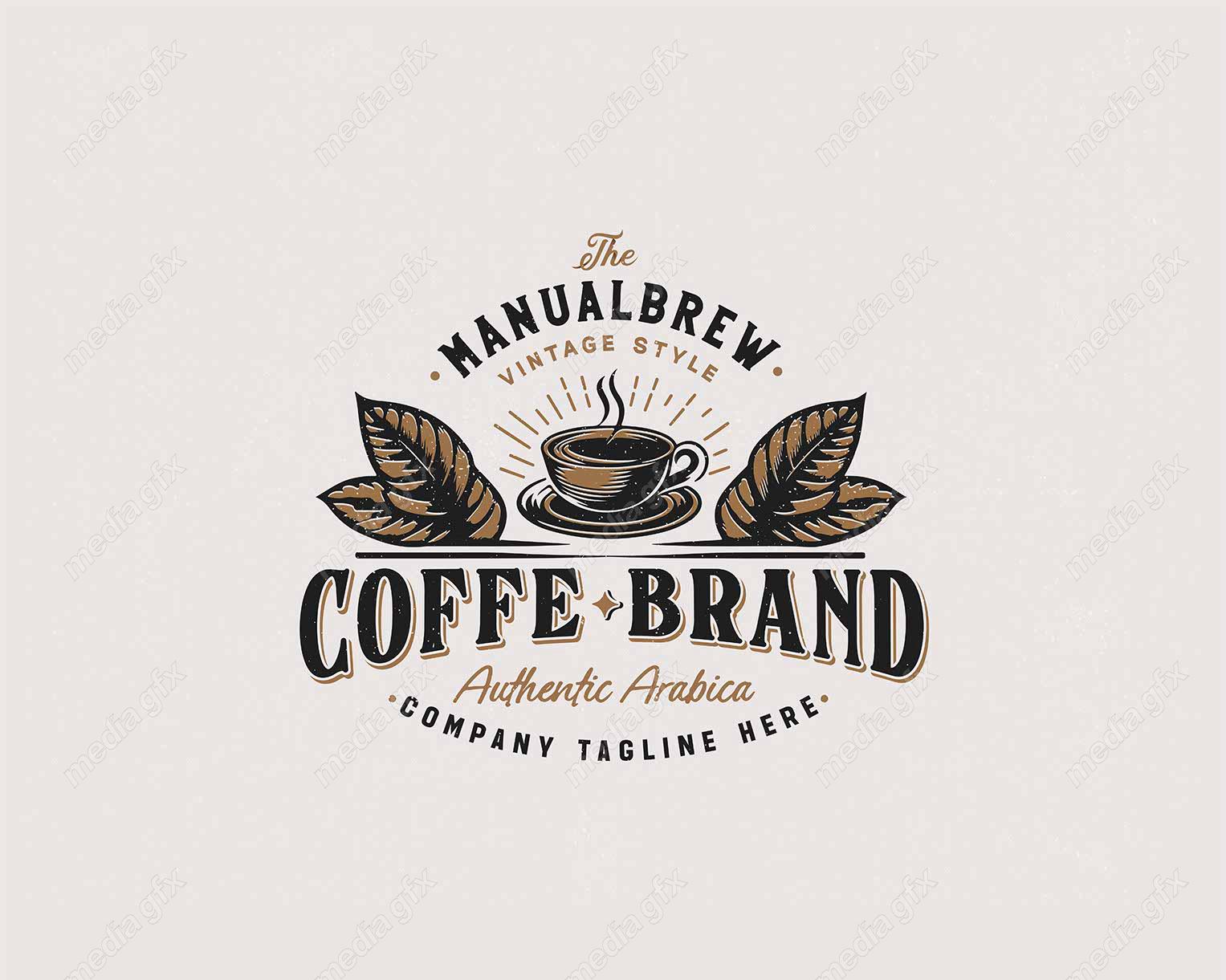 وکتور لوگوی قهوه و کافی شاپ قدیمی قهوه عربی باریستا MV003469