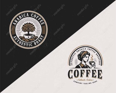 وکتور لوگوی قهوه و کافی شاپ قدیمی قهوه عربی باریستا MV003470