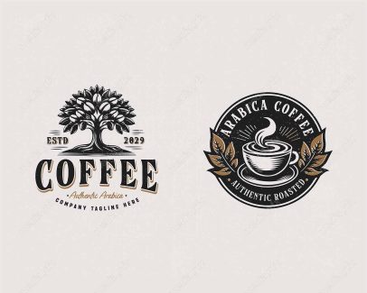 وکتور لوگوی قهوه و کافی شاپ قدیمی قهوه عربی باریستا MV003474
