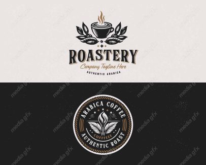 وکتور لوگوی قهوه و کافی شاپ قدیمی قهوه عربی باریستا MV003475