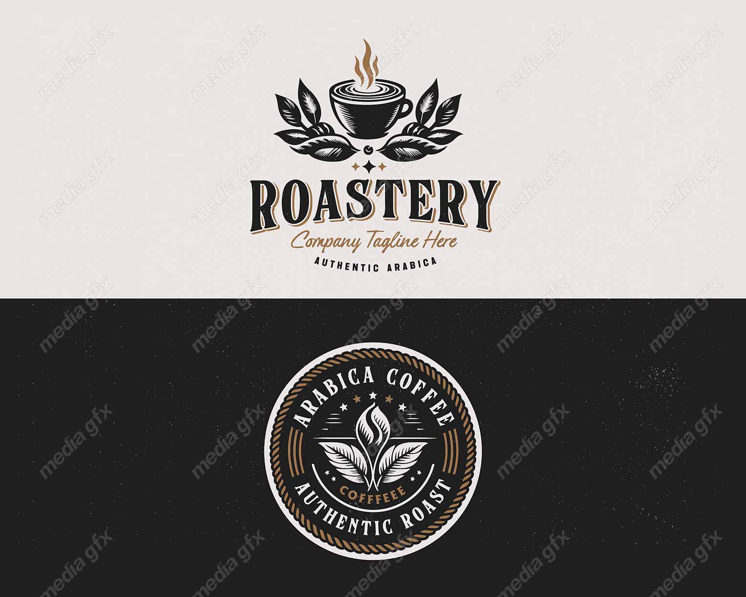 وکتور لوگوی قهوه و کافی شاپ قدیمی قهوه عربی باریستا MV003475