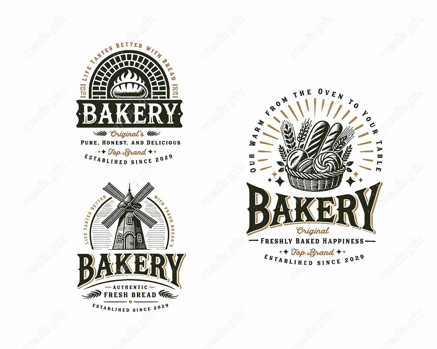 وکتور لوگو فروشگاه قنادی شیرینی و نان MV003478