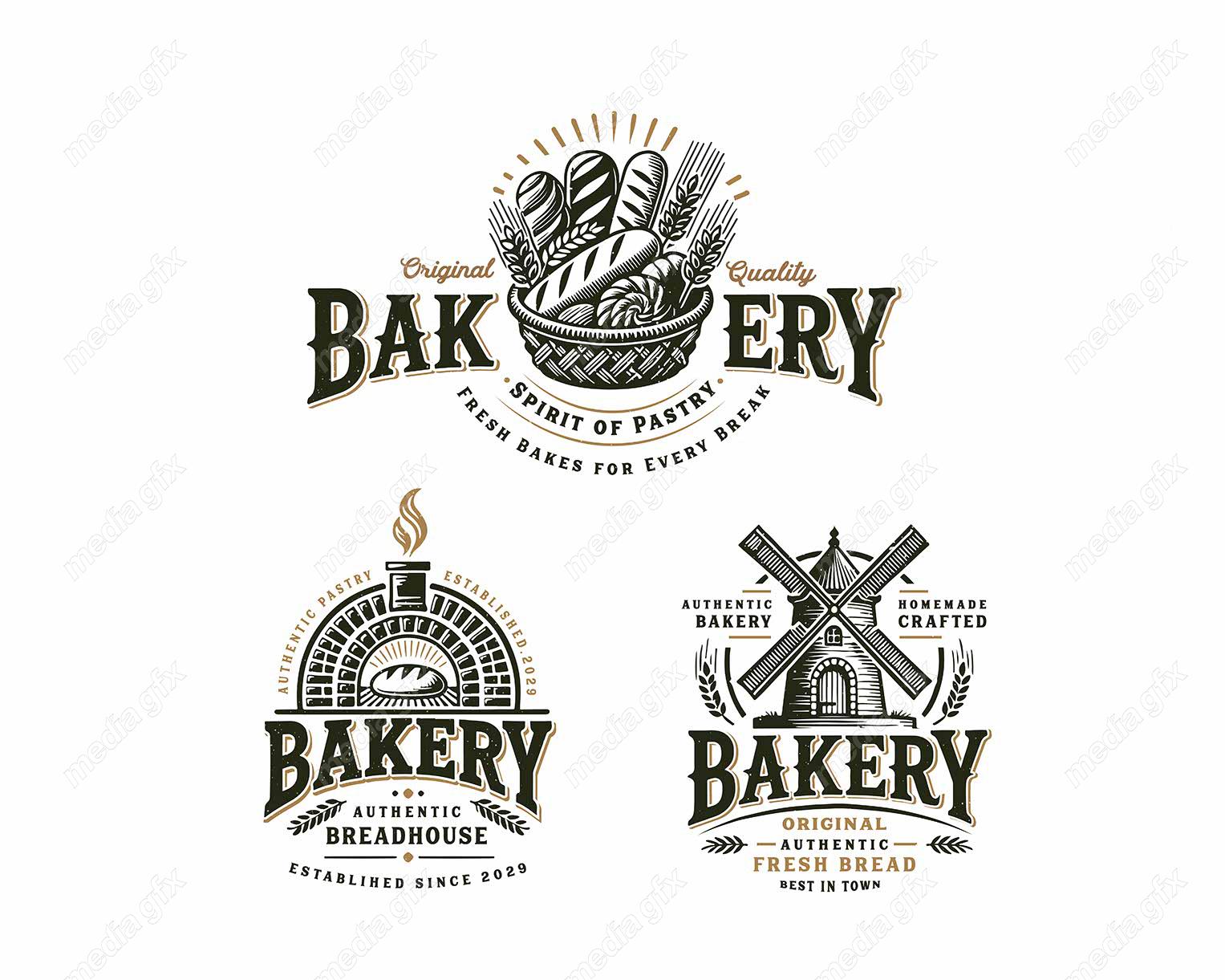 وکتور لوگو فروشگاه قنادی شیرینی و نان MV003481