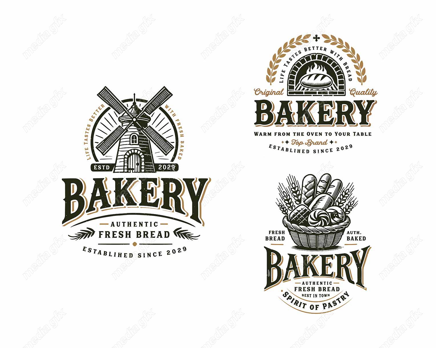 وکتور لوگو فروشگاه قنادی شیرینی و نان MV003482