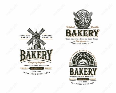 وکتور لوگو فروشگاه قنادی شیرینی و نان MV003484