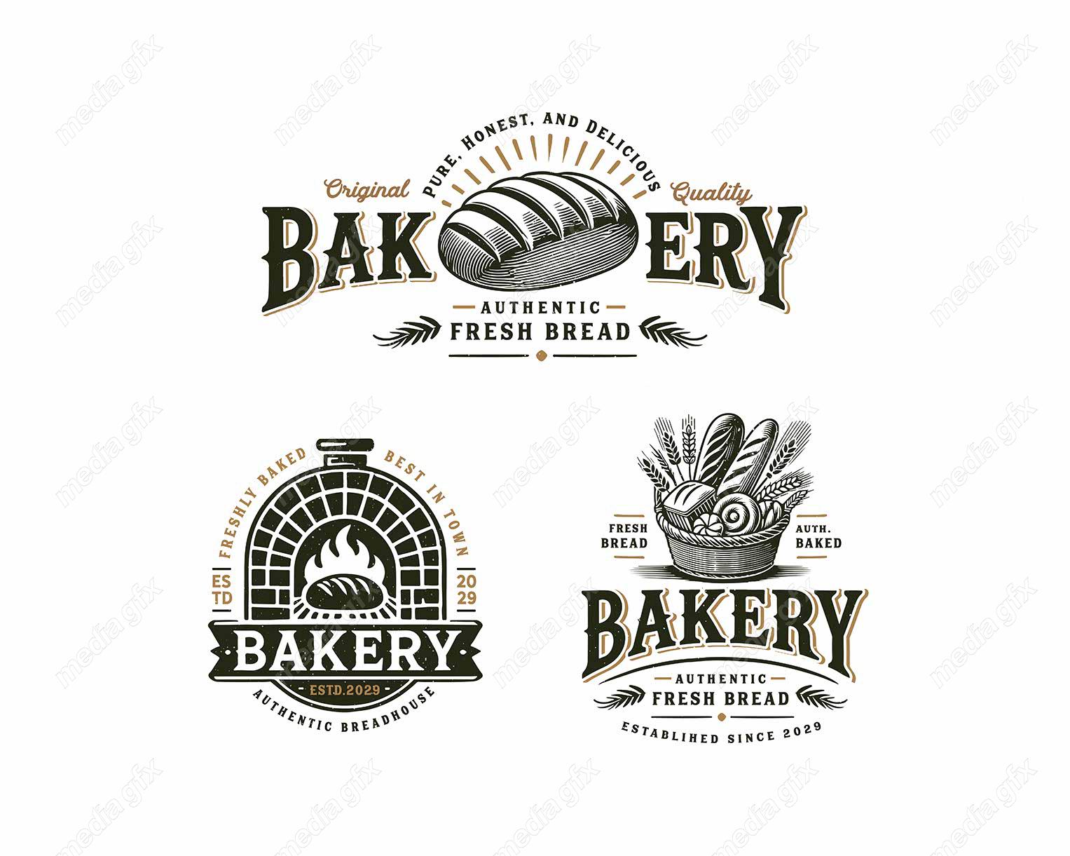 وکتور لوگو فروشگاه قنادی شیرینی و نان MV003486