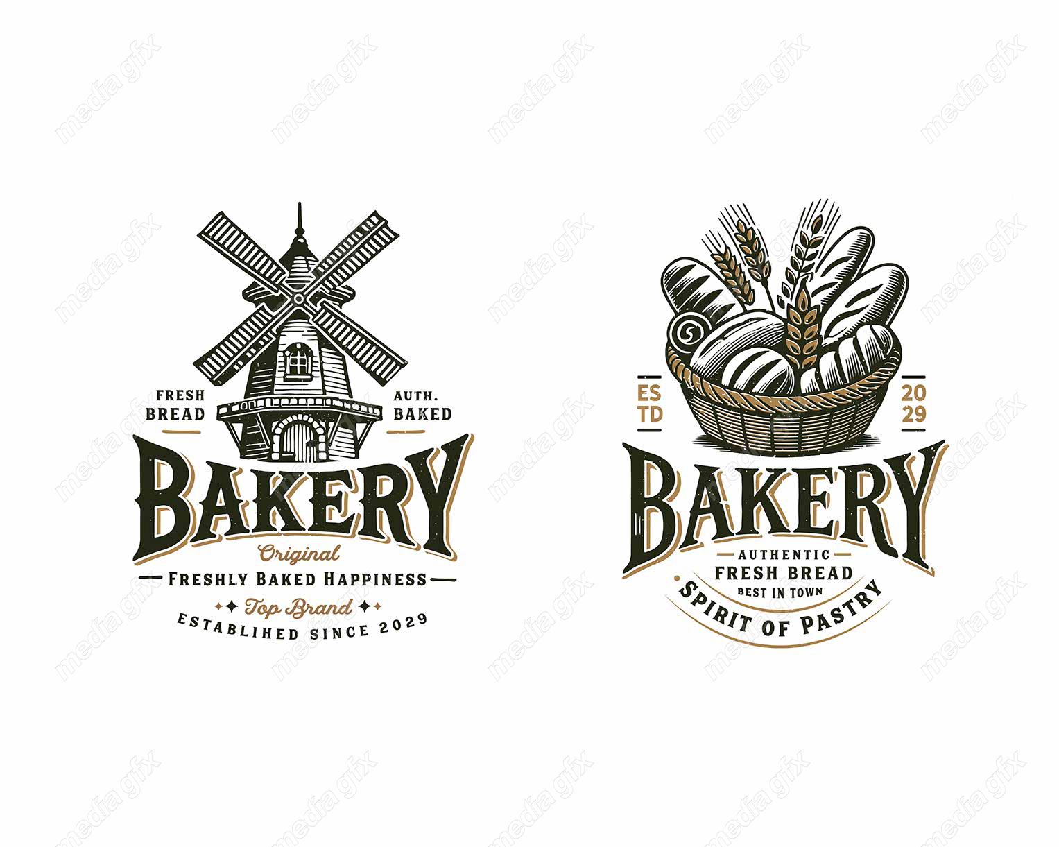 وکتور لوگو فروشگاه قنادی شیرینی و نان MV003487