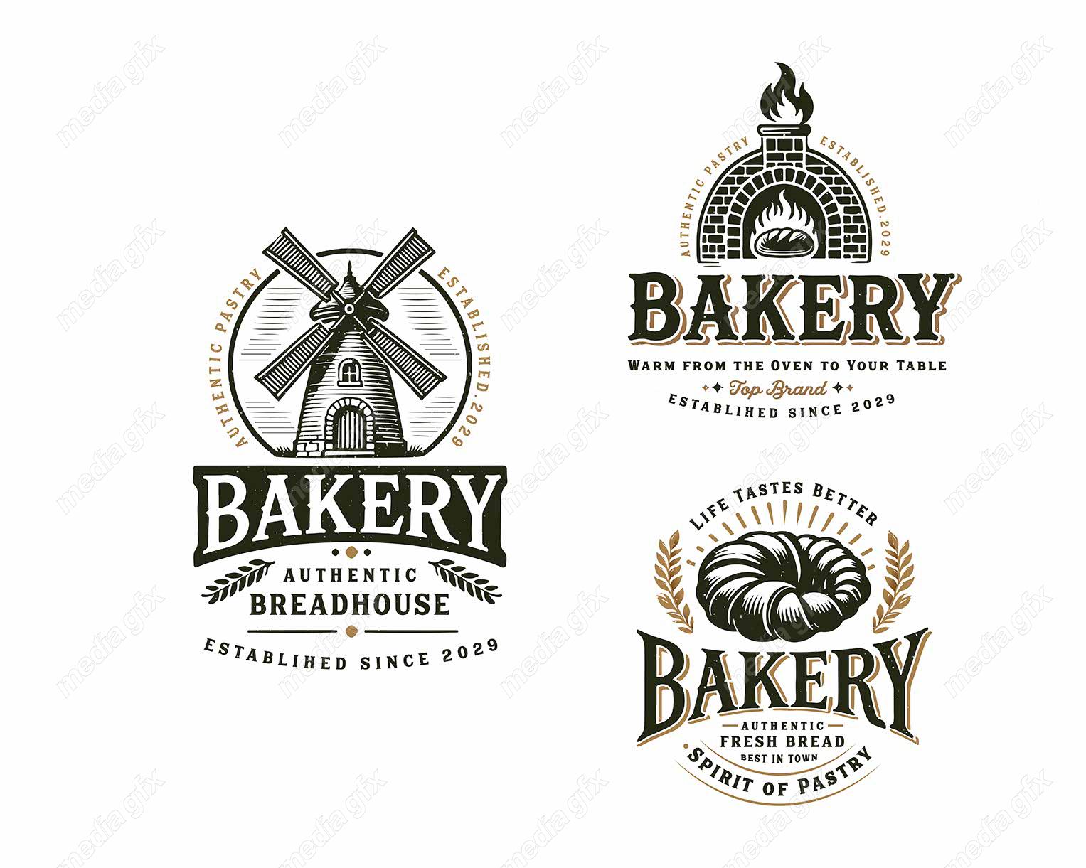 وکتور لوگو فروشگاه قنادی شیرینی و نان MV003488