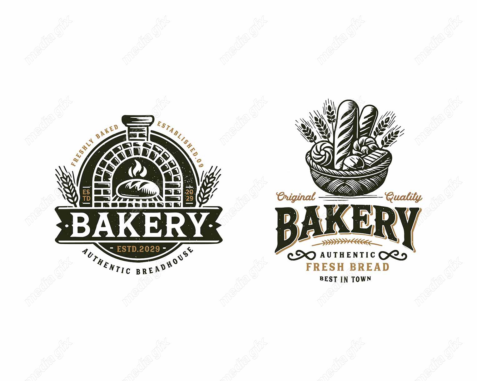 وکتور لوگو فروشگاه قنادی شیرینی و نان MV003492