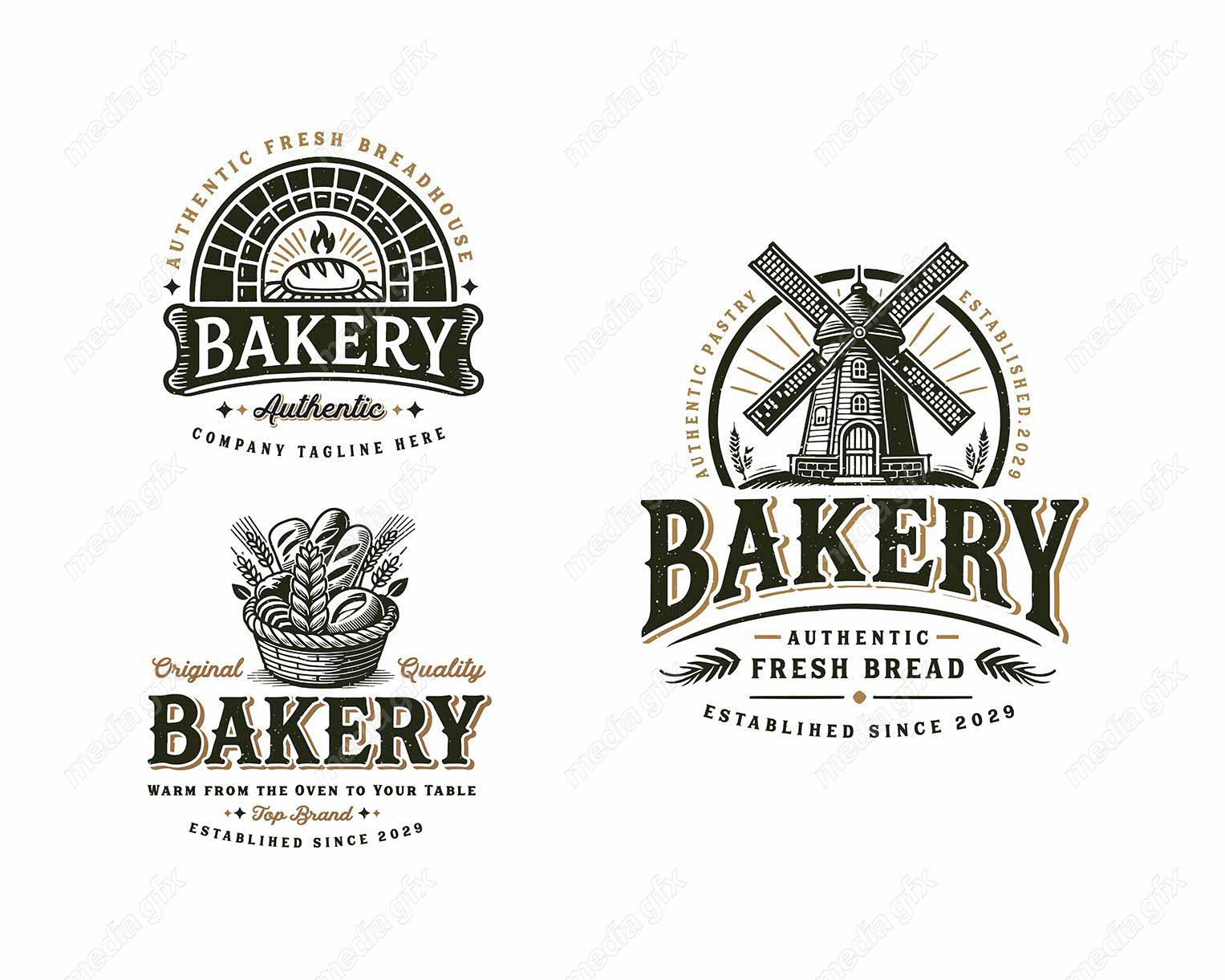 وکتور لوگو فروشگاه قنادی شیرینی و نان MV003493