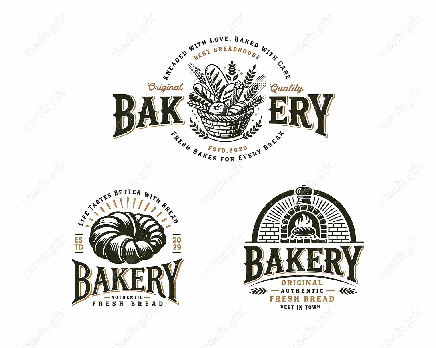 وکتور لوگو فروشگاه قنادی شیرینی و نان MV003495