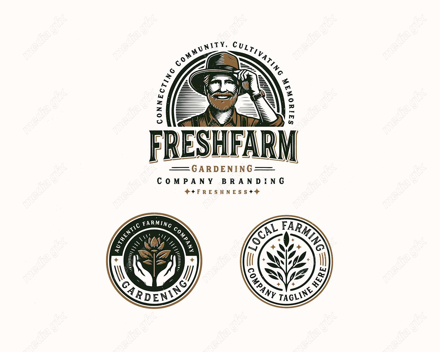 وکتور لوگوی باغبانی و کشاورزی مزرعه MV003503