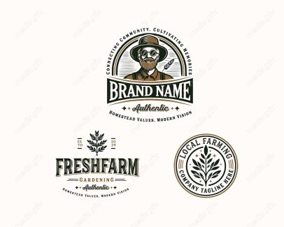 وکتور لوگوی باغبانی و کشاورزی مزرعه MV003506