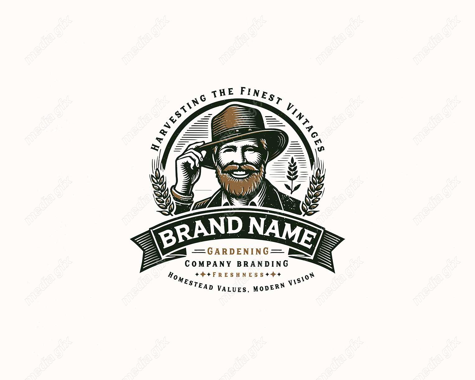 وکتور لوگوی باغبانی و کشاورزی مزرعه MV003508