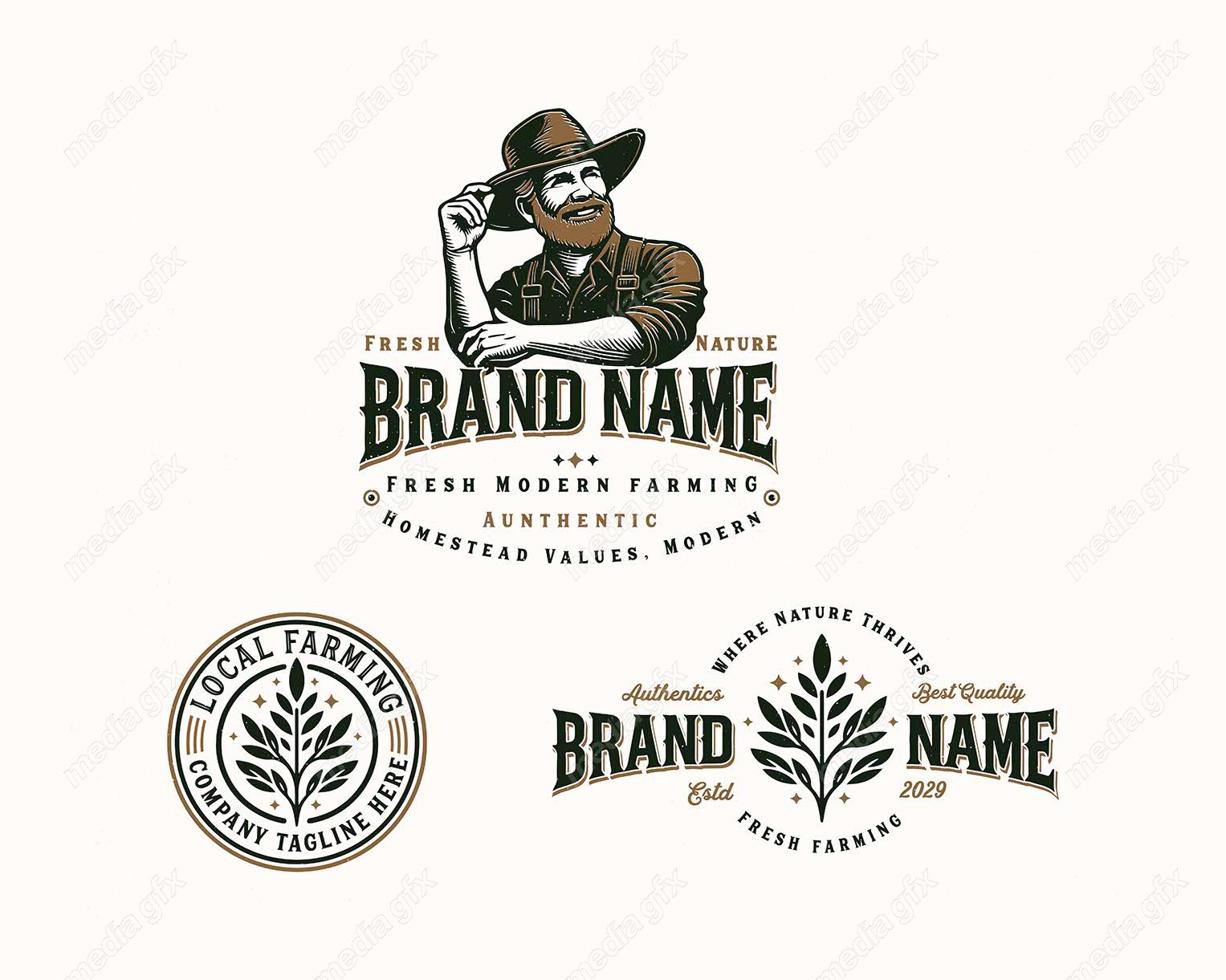 وکتور لوگوی باغبانی و کشاورزی مزرعه MV003510