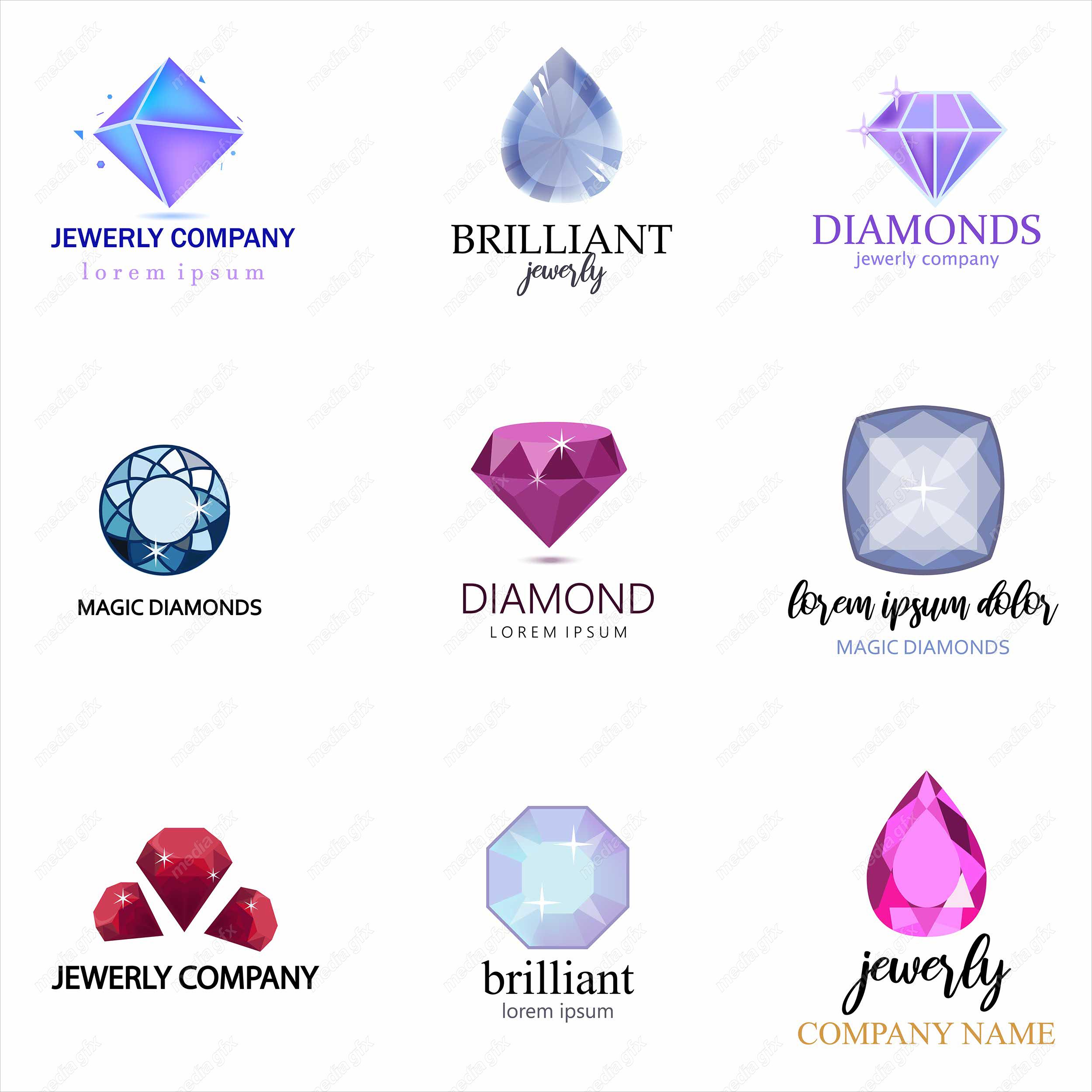 وکتور طرح لوگوی جواهرات و طلا فروشی MV003530