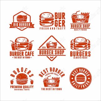 وکتور طرح لوگوی همبرگر و فست فود MV003533