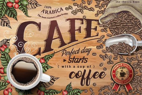 وکتور طرح آماده پوستر کافی شاپ و قهوه MV003558