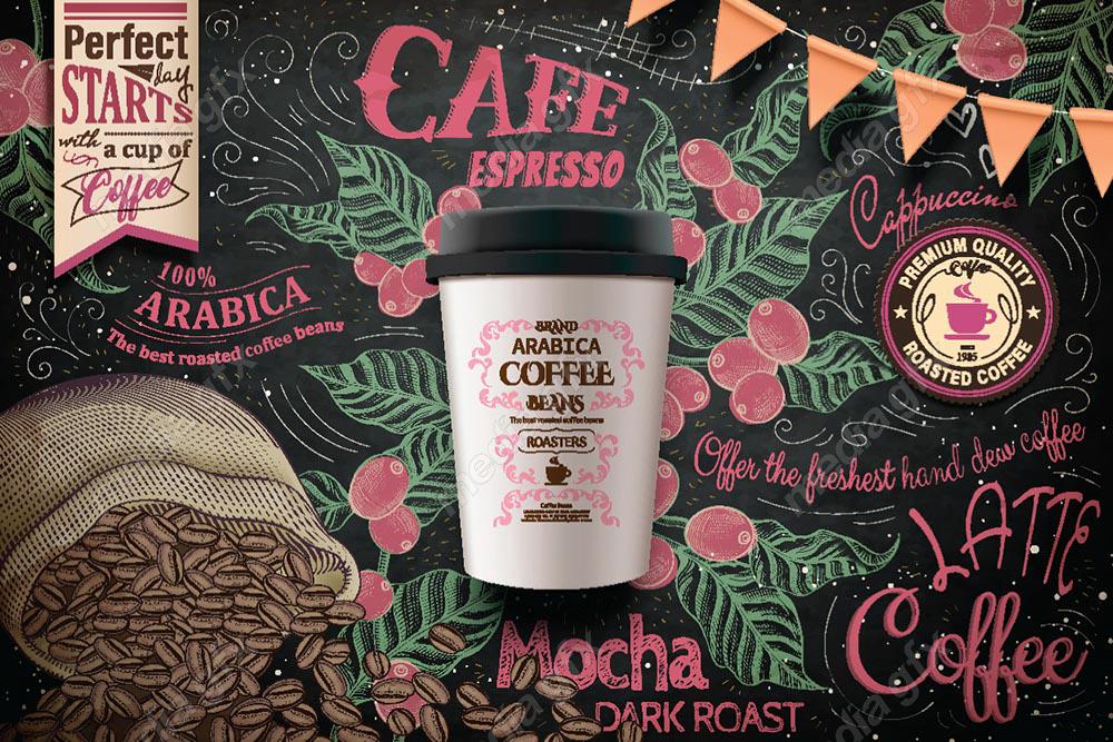 وکتور طرح آماده پوستر کافی شاپ و قهوه MV003562