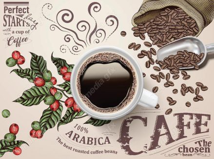 وکتور طرح آماده پوستر کافی شاپ و قهوه MV003564