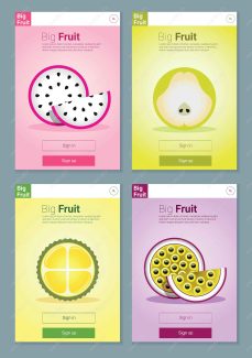 وکتور بنر میوه ای رنگارنگ برای طراحی اپلیکیشن MV003631