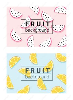 وکتور پس زمینه رنگارنگ با میوه ها MV003657