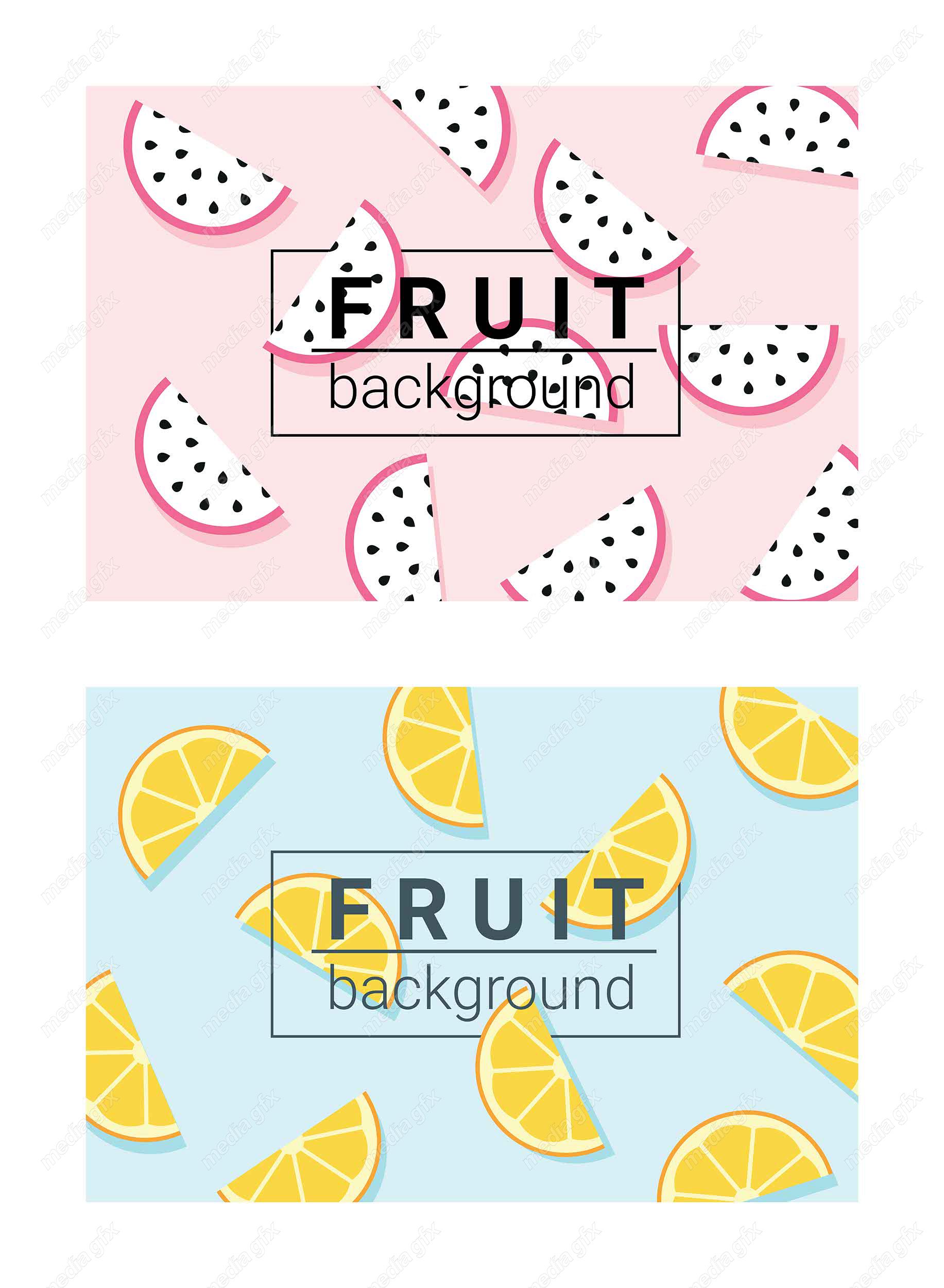 وکتور پس زمینه رنگارنگ با میوه ها MV003657