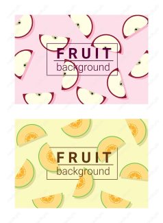 وکتور پس زمینه رنگارنگ با میوه ها MV003659