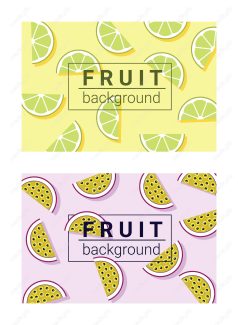 وکتور پس زمینه رنگارنگ با میوه ها MV003660