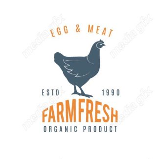 وکتور طرح لوگو مرغ و خروس، مرغداری و مزرعه MV003664