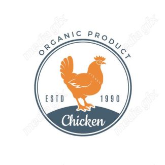 وکتور طرح لوگو مرغ و خروس، مرغداری و مزرعه MV003671