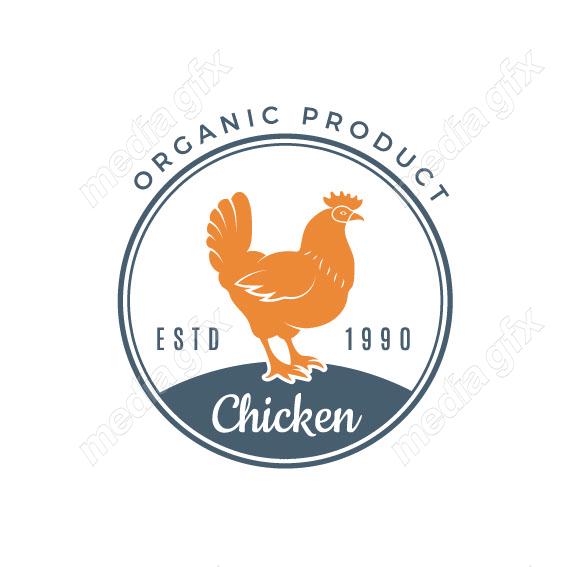 وکتور طرح لوگو مرغ و خروس، مرغداری و مزرعه MV003671