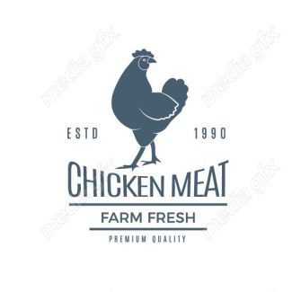 وکتور طرح لوگو مرغ و خروس، مرغداری و مزرعه MV003672