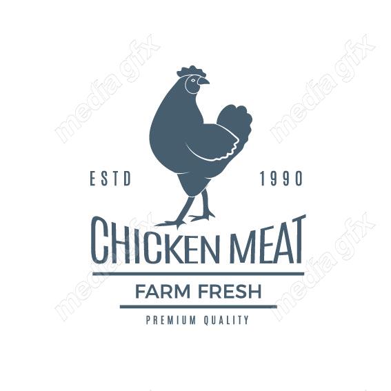 وکتور طرح لوگو مرغ و خروس، مرغداری و مزرعه MV003672
