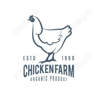 وکتور طرح لوگو مرغ و خروس، مرغداری و مزرعه MV003674