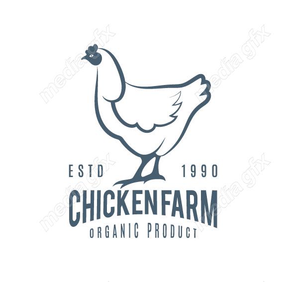 وکتور طرح لوگو مرغ و خروس، مرغداری و مزرعه MV003674