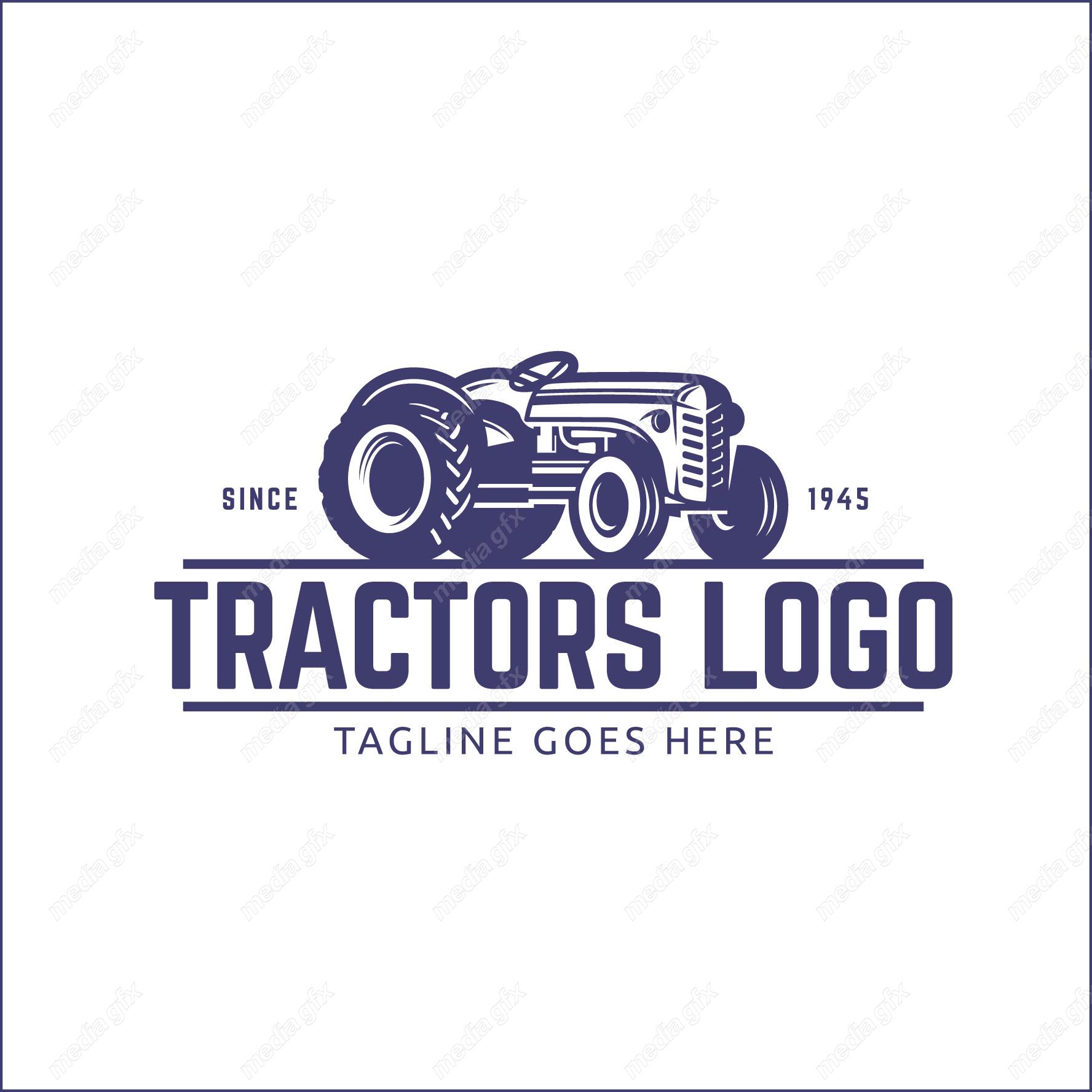 وکتور طرح لوگو تراکتور و ماشین الات کشاورزی MV003676