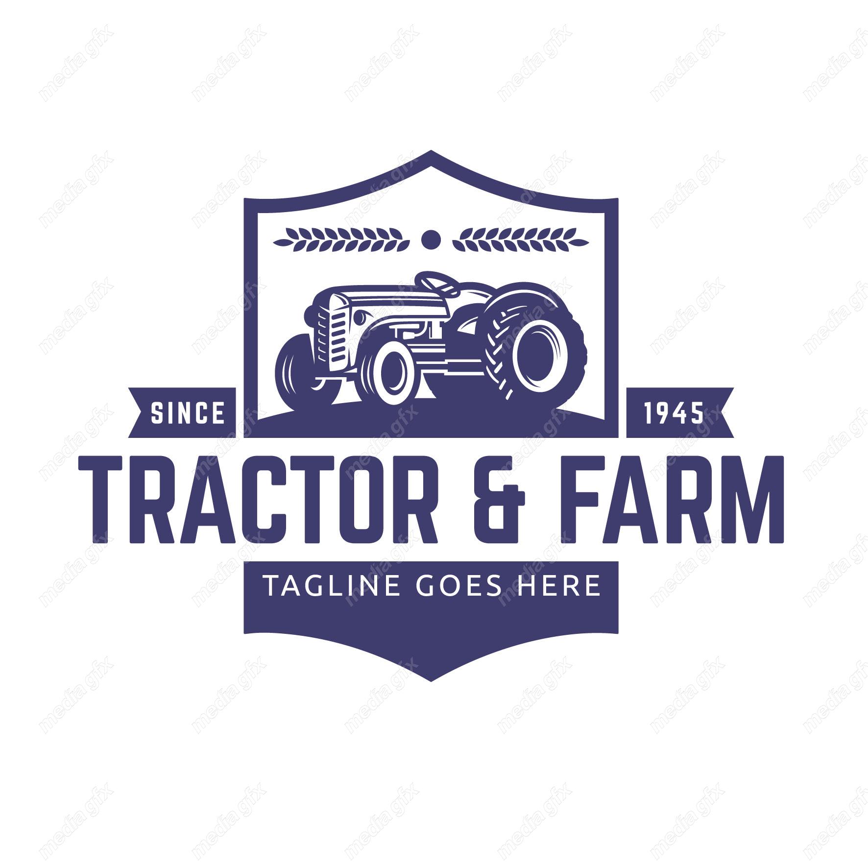وکتور طرح لوگو تراکتور و ماشین الات کشاورزی MV003677
