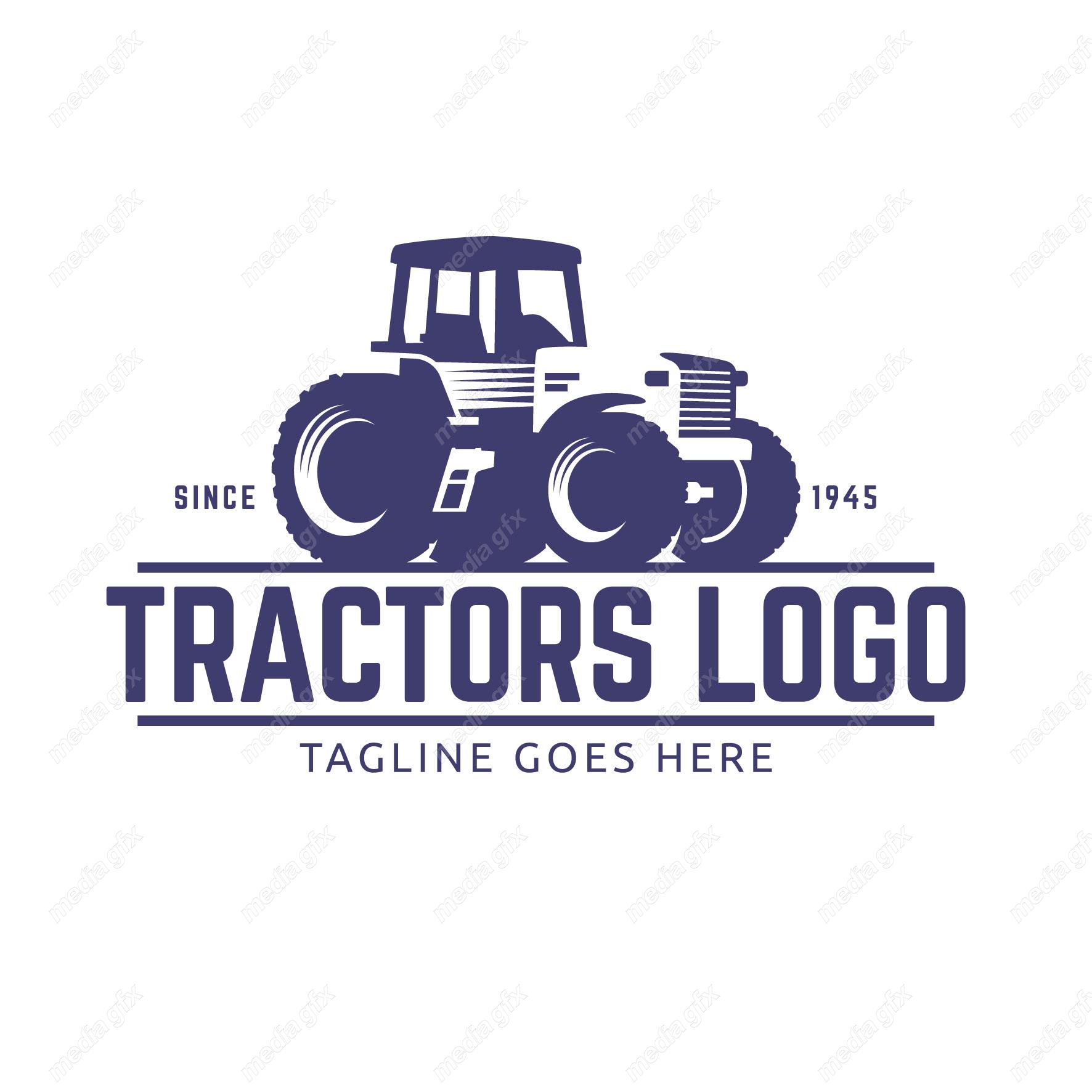 وکتور طرح لوگو تراکتور و ماشین الات کشاورزی MV003679