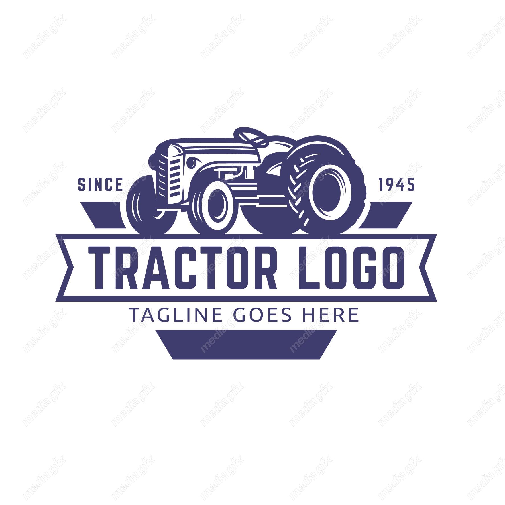 وکتور طرح لوگو تراکتور و ماشین الات کشاورزی MV003681