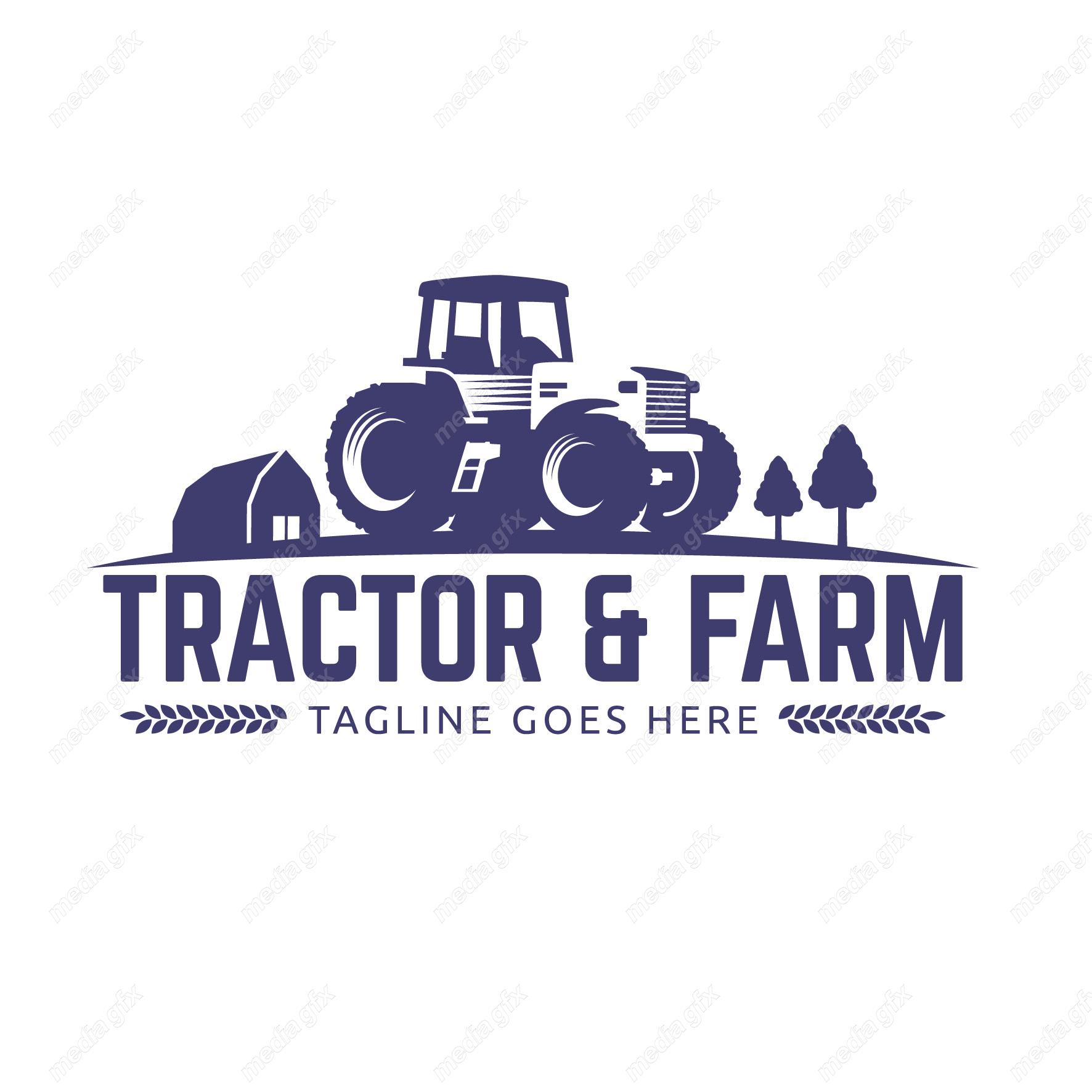 وکتور طرح لوگو تراکتور و ماشین الات کشاورزی MV003682