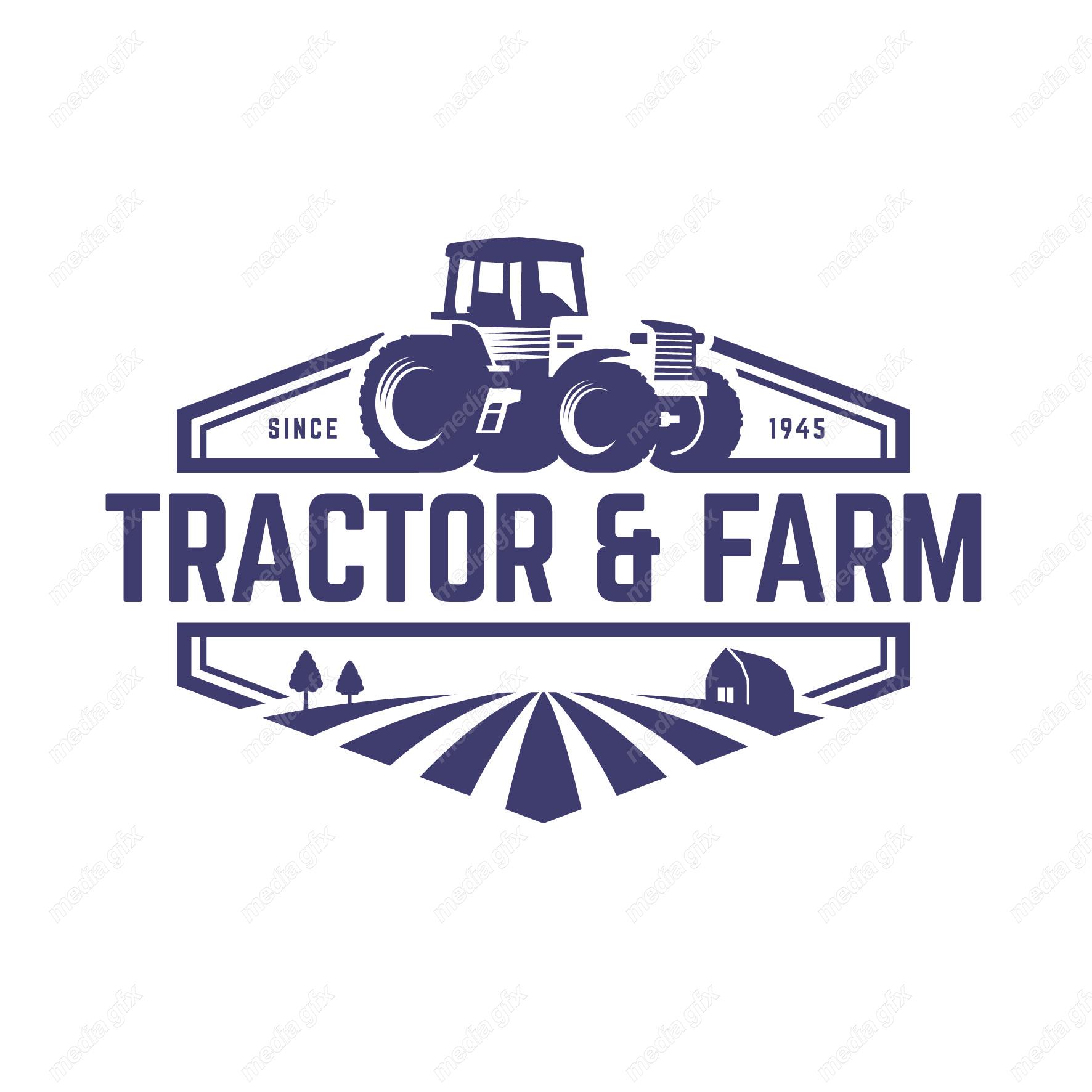 وکتور طرح لوگو تراکتور و ماشین الات کشاورزی MV003686