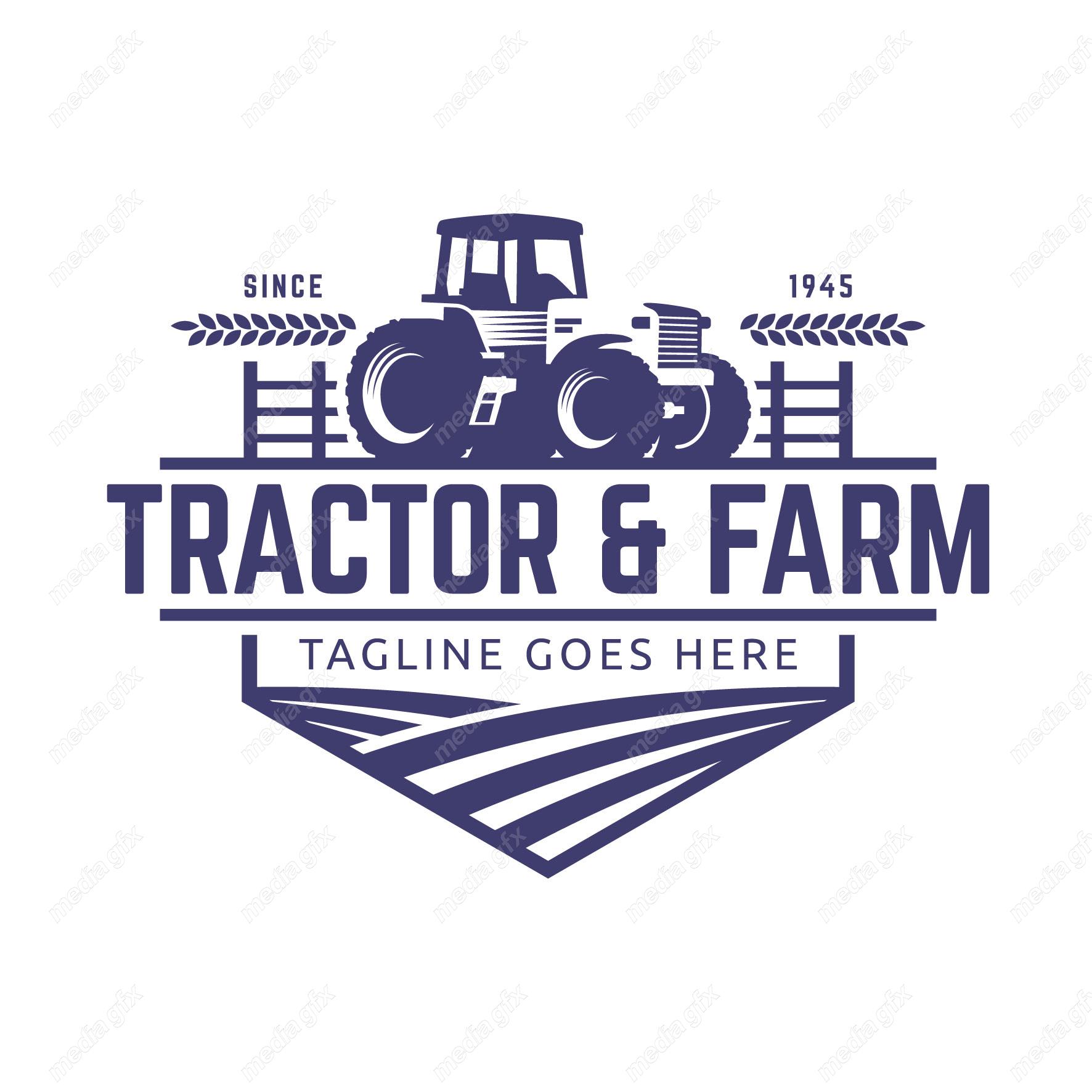 وکتور طرح لوگو تراکتور و ماشین الات کشاورزی MV003687