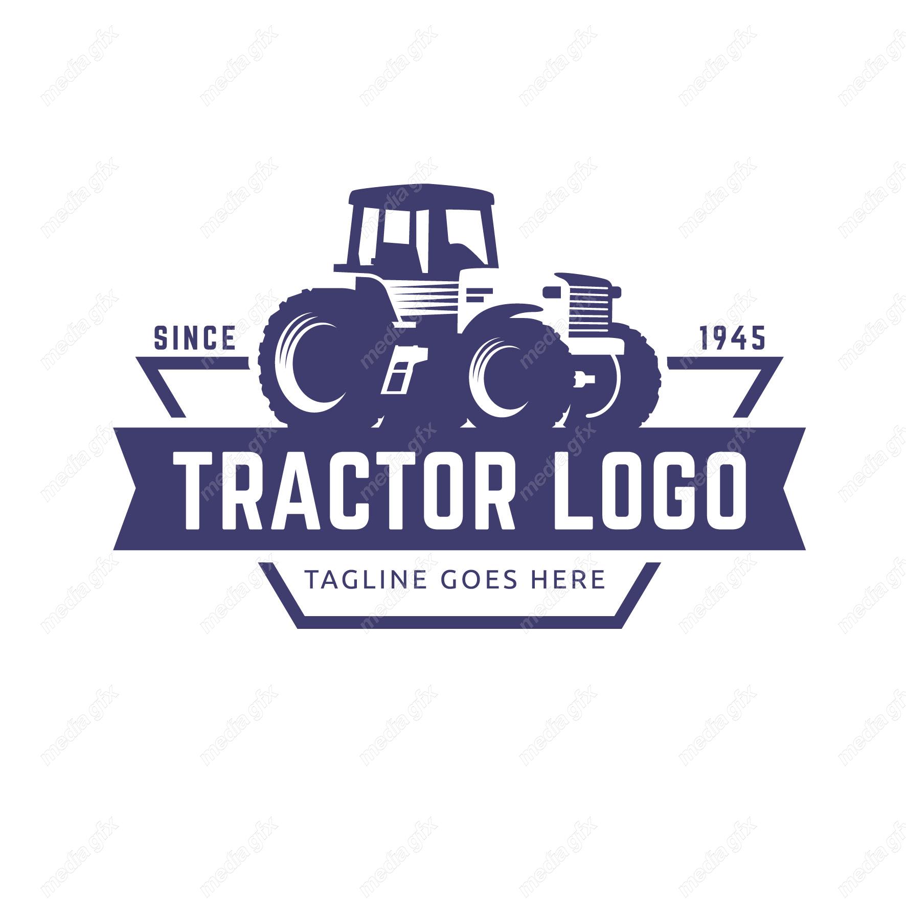 وکتور طرح لوگو تراکتور و ماشین الات کشاورزی MV003689