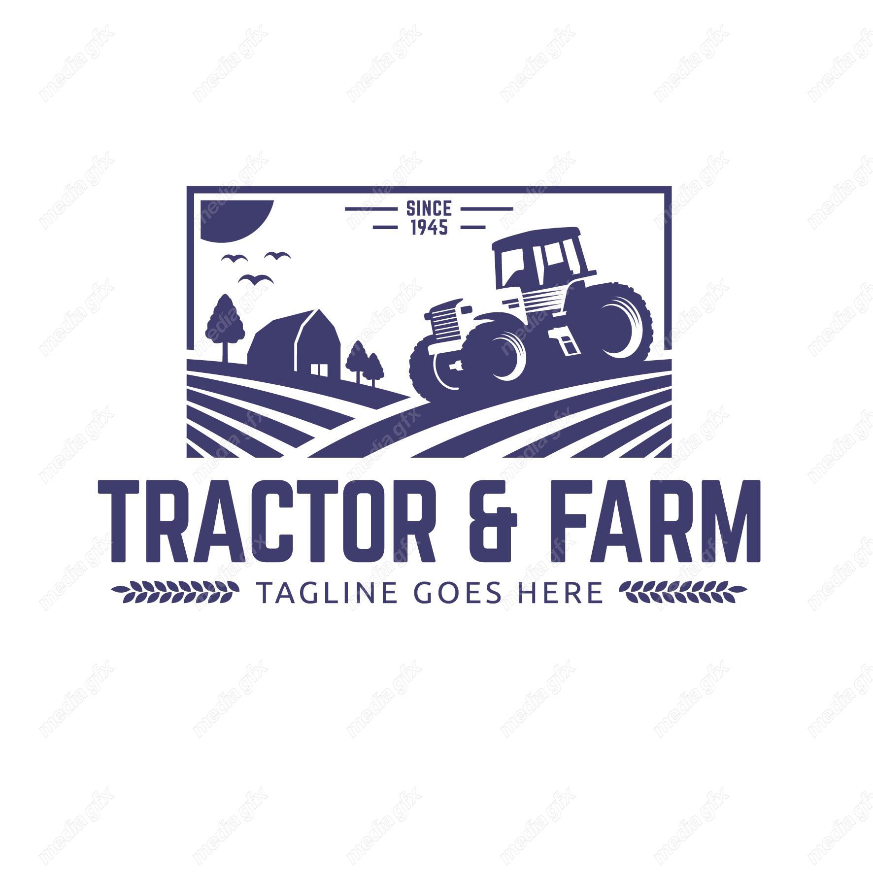 وکتور طرح لوگو تراکتور و ماشین الات کشاورزی MV003690