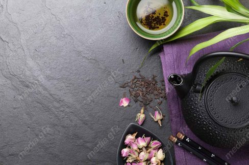 عکس با کیفیت دمنوش و چای سبز پس زمینه ژاپنی MJ003755