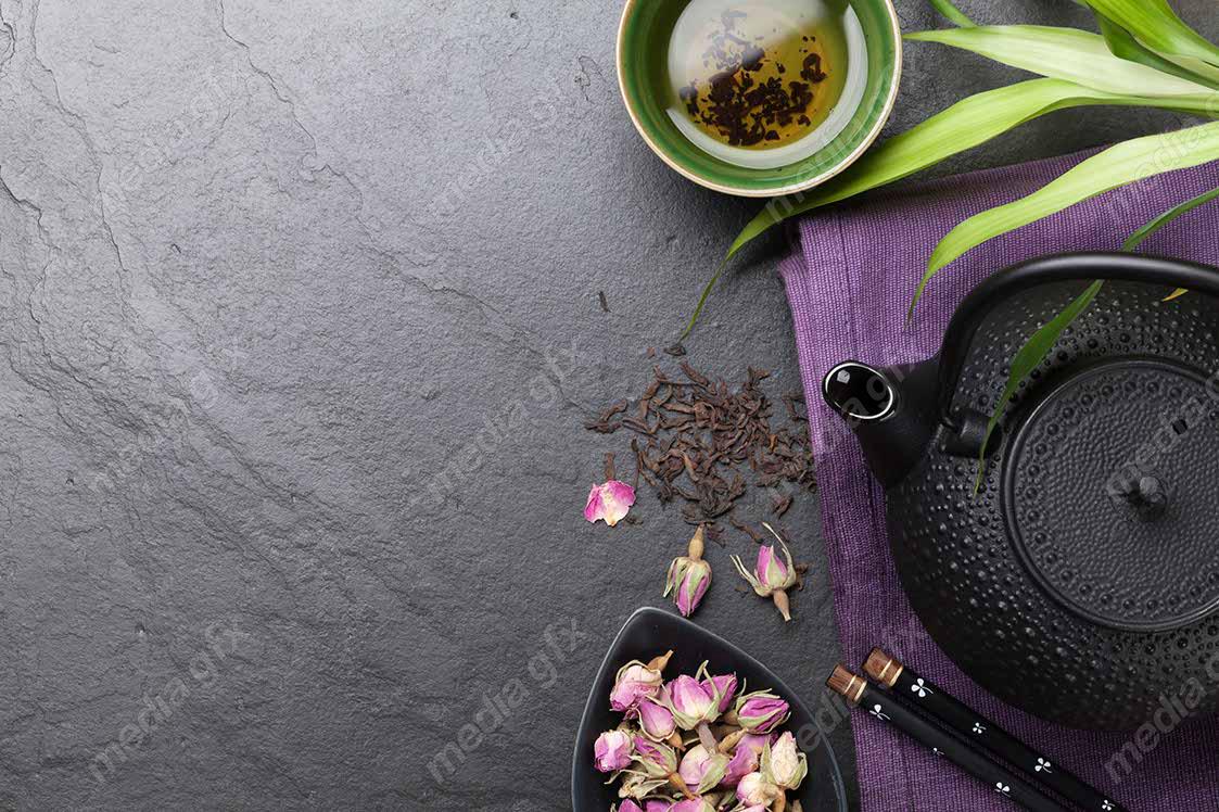 عکس با کیفیت دمنوش و چای سبز پس زمینه ژاپنی MJ003755