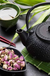 عکس با کیفیت دمنوش و چای سبز پس زمینه ژاپنی MJ003756