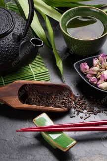 عکس با کیفیت دمنوش و چای سبز پس زمینه ژاپنی MJ003767