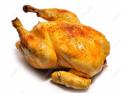 عکس با کیفیت مرغ بریان پس زمینه سفید MJ003795
